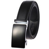 Mens's Black Belt Black Buckle Standard Leather - Amedeo Exclusive